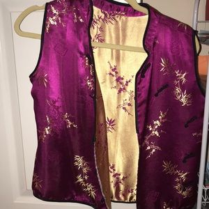 Chinese authentic silk top hot pink